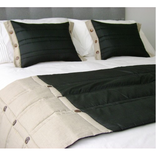 Coco Button Bed Runner Set - Black 